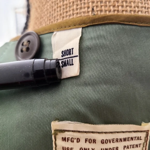 Vtg US Military Overcoat/Trench Coat Double Breasted Size Short S Olive Green - Picture 11 of 14